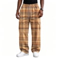 thumbnail image 2 of YNGKMEA Mens Cargo Pants Lightweight Loose Casual Pants Fashion Camping High Waisted Trousers Comfy and Breathable Pants with Side Pockets Brown XL, 2 of 6