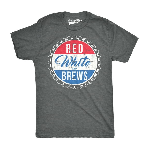 Mens Red White and Brews Funny T shirts Vintage USA Beer Novelty Graphic T shirt Graphic Tees