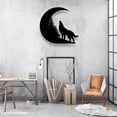 thumbnail image 2 of Craftnamesign Wolf On the Srescent Moon Metal Wall Art LED Light, Wolf Sign, Wolf Wall Decor, 2 of 5