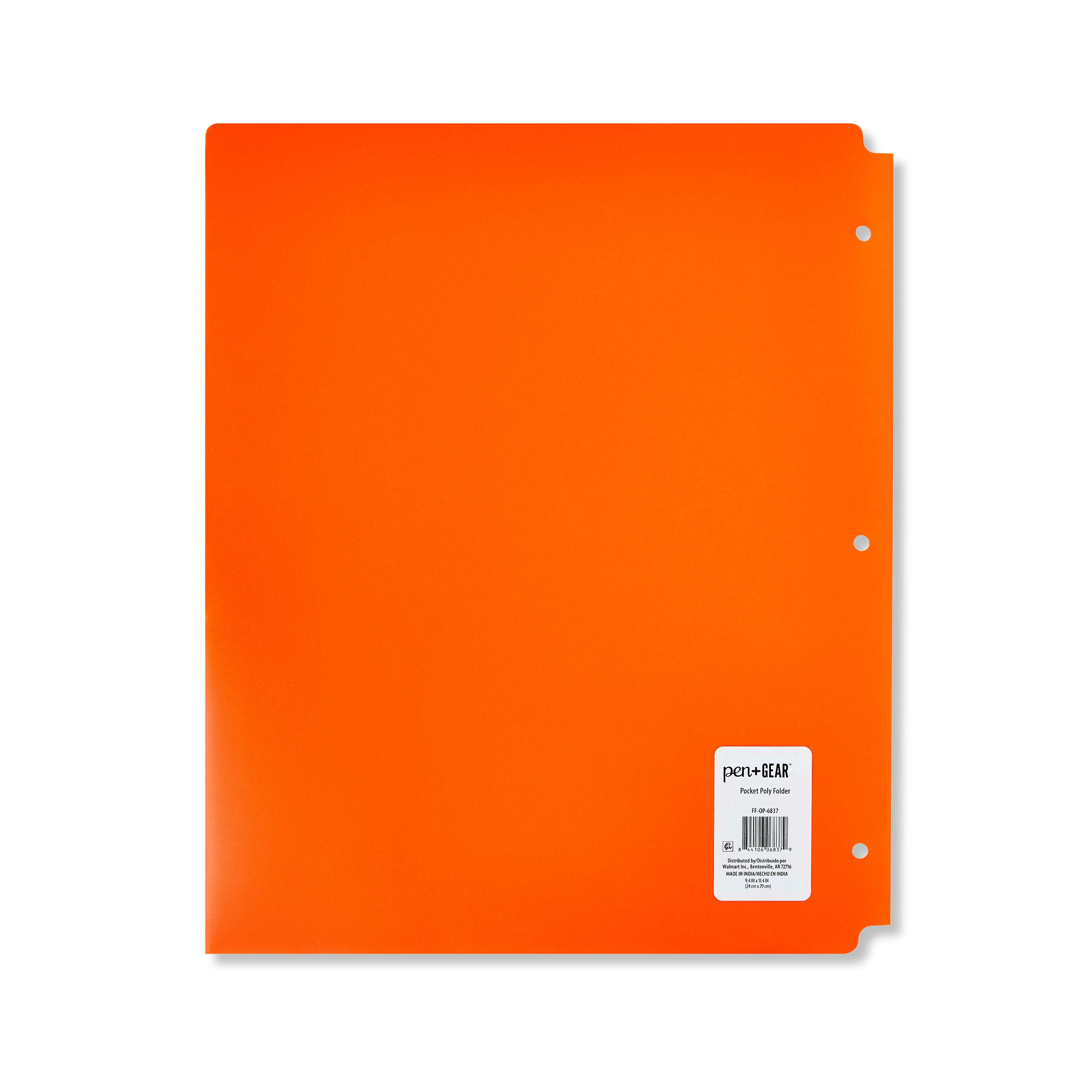 (100 pack) Pen+Gear 2-Pocket Poly Folder, Orange, 9.4"x 11.4"
