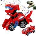 thumbnail image 1 of Coche LED Transforming Dinosaur de Transforming Toy Sunnhan, rojo, 1 of 8