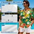thumbnail image 5 of Uorisanigo Hawaii Flowers Matching Couple Outfits Men's Short Sleeve Shirt Button Up Shirt Blouse Workwear and Summer Dresses for Women Crewneck Sleeveless Hawaiian Vacation Sundress, 5 of 8