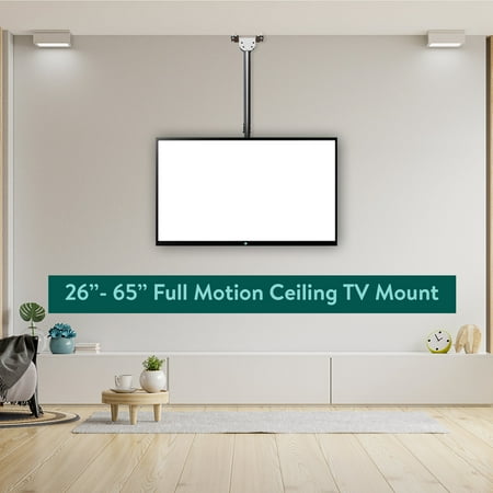 onn Full Motion Ceiling TV Mount for 26 to 65 TVs, UL Listed, Holds up to 110 lbs
