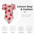 thumbnail image 6 of Naloa Strawberry Women's Short-Sleeved Onesie, One-Piece Swimsuit for Parties, dates, clubs - Medium, 6 of 9