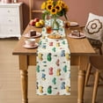 thumbnail image 2 of Beige Cartoon Truck Table Runner 60 Inches, Funny Cute Colorful Car Tree Polka Dot Bed Runner Dresser Scarves Tabletop for Indoor Outdoor Parties/Ceremony/Banquet, 13" x 60", 2 of 9