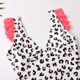 thumbnail image 5 of GYRATEDREAM Women Girls Ruffle Sleeveless Bathing Suit Family Matching Mom Daughter One Pieces Swimsuits/Leopard, 5 of 9