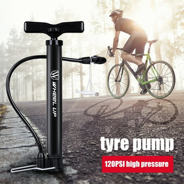 Acheter Pompe à air de vélo avec manomètre, poignée en forme de T, poignée  confortable, 160 psi, pompe manuelle pour pneu de vélo, portable, gonfleur  de pneu de vélo VTT, pompe à
