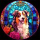 thumbnail image 1 of Pintura de diamante 5D DIY, taladro redondo completo, vidrieras, Kit de decoración para perros, 30x30cm, 1 of 9