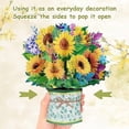 thumbnail image 5 of Hasako Sunflower Bouquet Pop Up Card, 3D Flower Greeting Card with Envelopes for Any Occasion, Birthday, Mother's Day, Anniversary, Valentines Day, Handmade Gifts, Foldable Flower Cards for Friends, 5 of 7