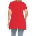 thumbnail image 3 of Women's Plus Size Casual Solid Short Sleeve Round Neck Tunic Tops with Side Pockets, 3 of 6