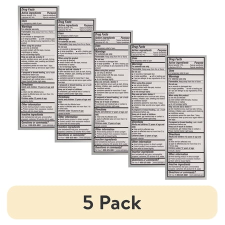 (5 pack) Salonpas Lidocaine Pain Relieving Roll-On, 4% Lidocaine, 3 OZ
