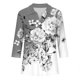 thumbnail image 4 of Camiseta de Solapa de Cuello en V de la Manga Superior de 3/4 de las Mujeres, Uso Diario Cómodo Casual, 4 of 5