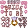 Bachelorette Bride to Be Party Bridal Shower Decorations Set Decor Kit Premium Eco-Friendly Reusable Mylar Foil Balloons DIY 35 Pieces by ZENSII (Rose Gold)