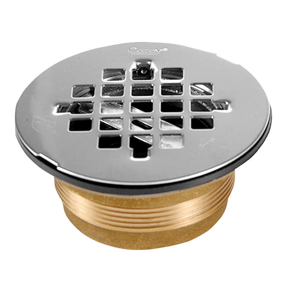 Oatey 2" Brass No-Calk Shower Drain with Stainless Strainer in Brass - 42150