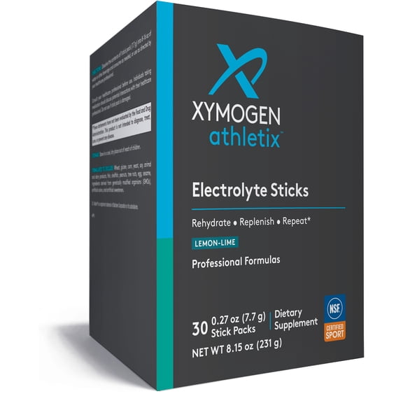 XYMOGEN Electrolyte Stick Lemon 30 Stick Packs - ATX