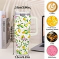 thumbnail image 3 of 40 oz Lemon Print Stainless Steel Tumbler With Lid and Straw - Yellow Coffee Travel Mug Cup Water Bottle - Gifts for Lemon Lovers, 3 of 9