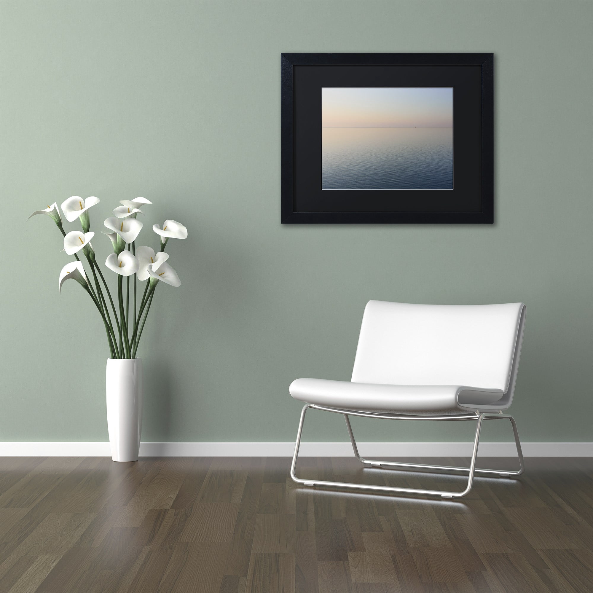Trademark Fine Art "Stillness is the Way" Canvas Art by Kurt Shaffer, Black Matte, Black Frame