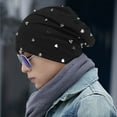 thumbnail image 4 of Sombrero sólido Sombrero con ribetes Sombrero con remaches Remaches a prueba de viento Sombrero hiphop para mujer Sombrero de punto para deportes de invierno, 4 of 6