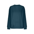 thumbnail image 3 of Kaprioy Womens Long Sleeve Swearshirts Crewneck Color Block Oversized Pullover Tops Casual Fall Fashion Clothes Blue, M, 3 of 5