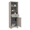 thumbnail image 6 of Cterwk 55" H Single Door Storage Cabinet with 3 Open Shelves and 1 Drawer and 2 Inner Shelves, Light Gray, 6 of 8