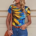 thumbnail image 6 of Rateoe Sunflower Starry Night Vibes Printed Women Rash Guard Short Sleeve,Tummy control Swimsuit Surfing Swimsuit Bathing Suit Short-sleeved Onesie UPF 50+ -, 6 of 7