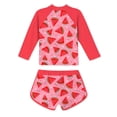 thumbnail image 2 of Aideaone Girls Rash Guard Swimsuit Long Sleeve Bathing Suit 2-Piece Set 3-10 Years, 2 of 5