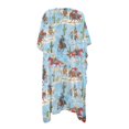 thumbnail image 5 of Xoenoiee Blue Horse Cactus Pattern Women Short Sleeve Kimono Cardigan Lightweight Open Front Cover Up Loungewear Cape Casual Loose Resort Wear for Summer, 5 of 7