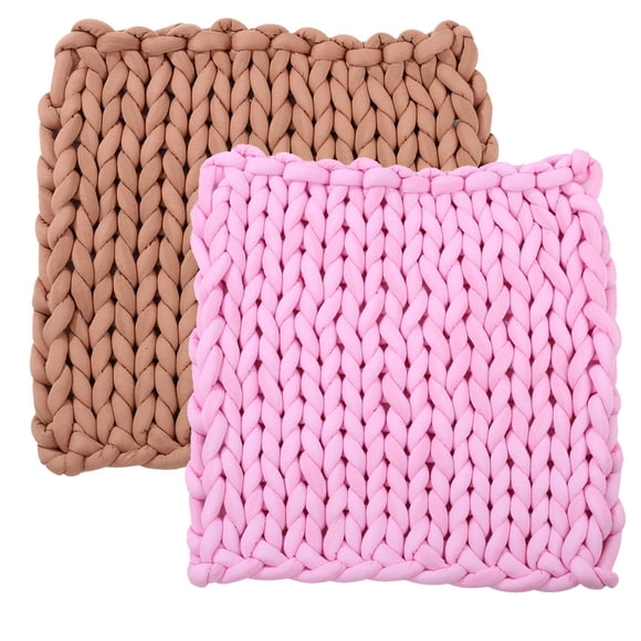 Thick Wool Blanket Chunky Knit Door Mat chunky knitted Carpet Rug Sofa Bed Lounge Decorator Home Decor Hand Knitting Blanket