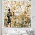 thumbnail image 1 of Fitness Tapestry, Mosaic Design of People Exercising in a Gym Barbells Weightlift, Fabric Wall Hanging Decor for Bedroom Living Room Dorm, 5 Sizes, Slate Blue Pale Brown, by Ambesonne, 1 of 1