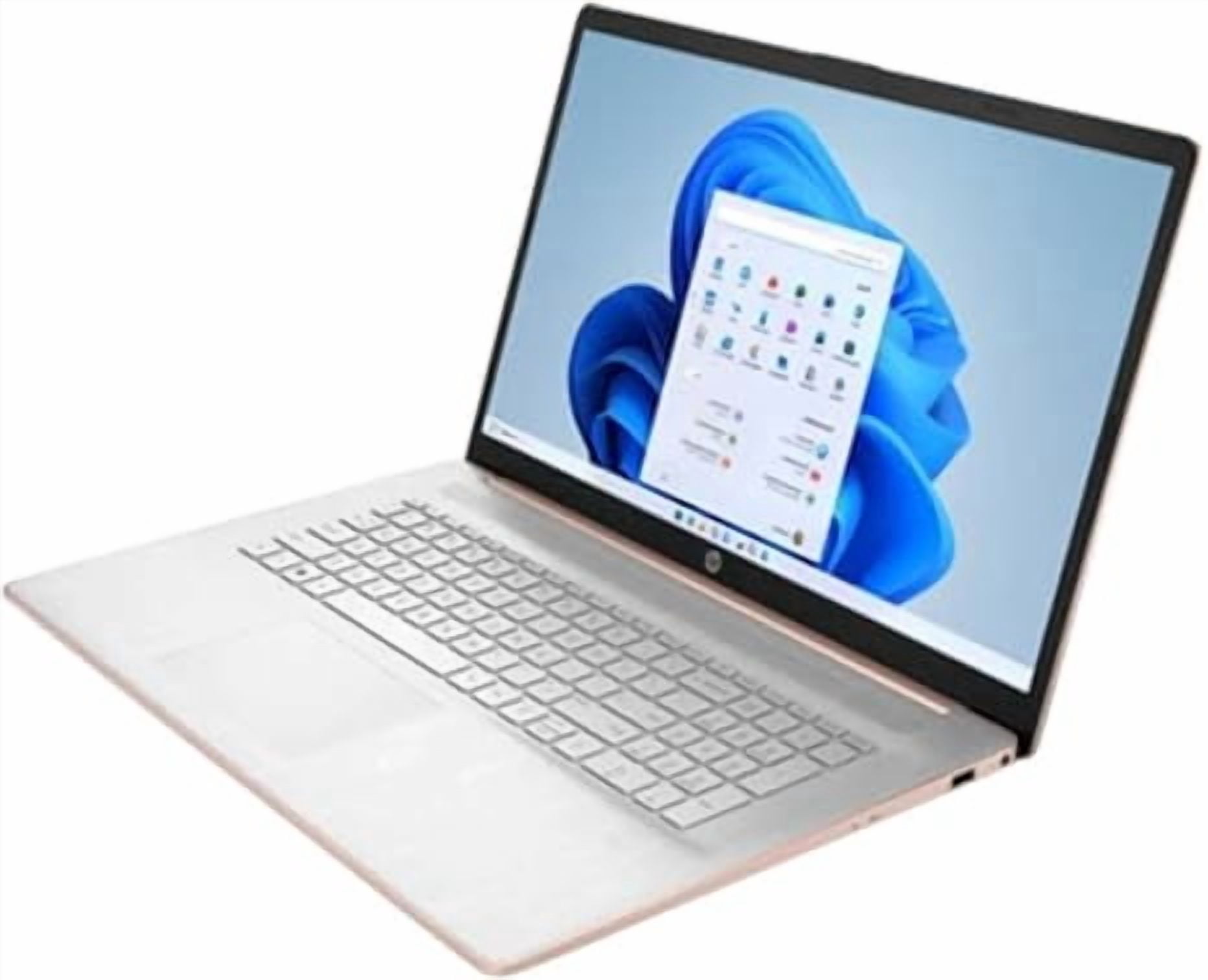 HP 17 inch Laptop for Business and Student, 17.3" HD+, Intel Celeron N4500, 4GB RAM, 256GB SSD,Intel UHD Graphics,IPS, Wi-Fi6, Numeric Keypad, Windows 11 Home,Pale Rose Gold