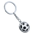 thumbnail image 1 of Soccer Ball Metal Key Ring 3D Sports Keychain Rotating Ball Key Chain Birthday Gift, 1 of 4
