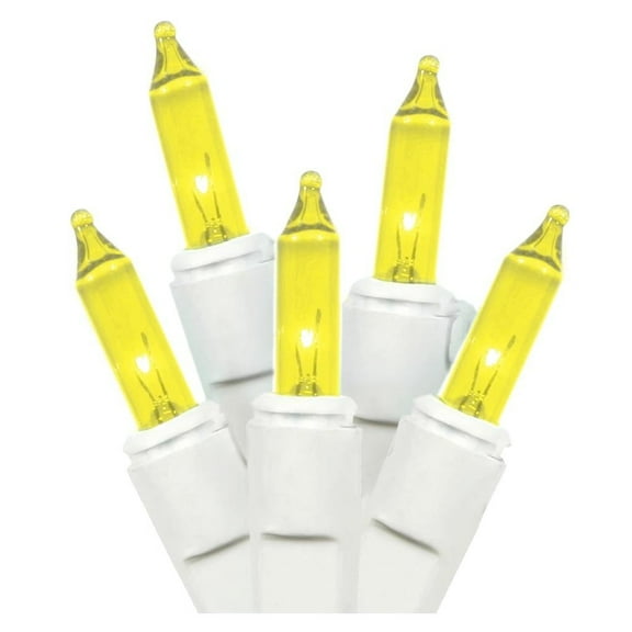 LiteSource 33539 - 35 Light 11.5' White Wire Yellow Miniature Christmas Light String Set with 3" Spacing