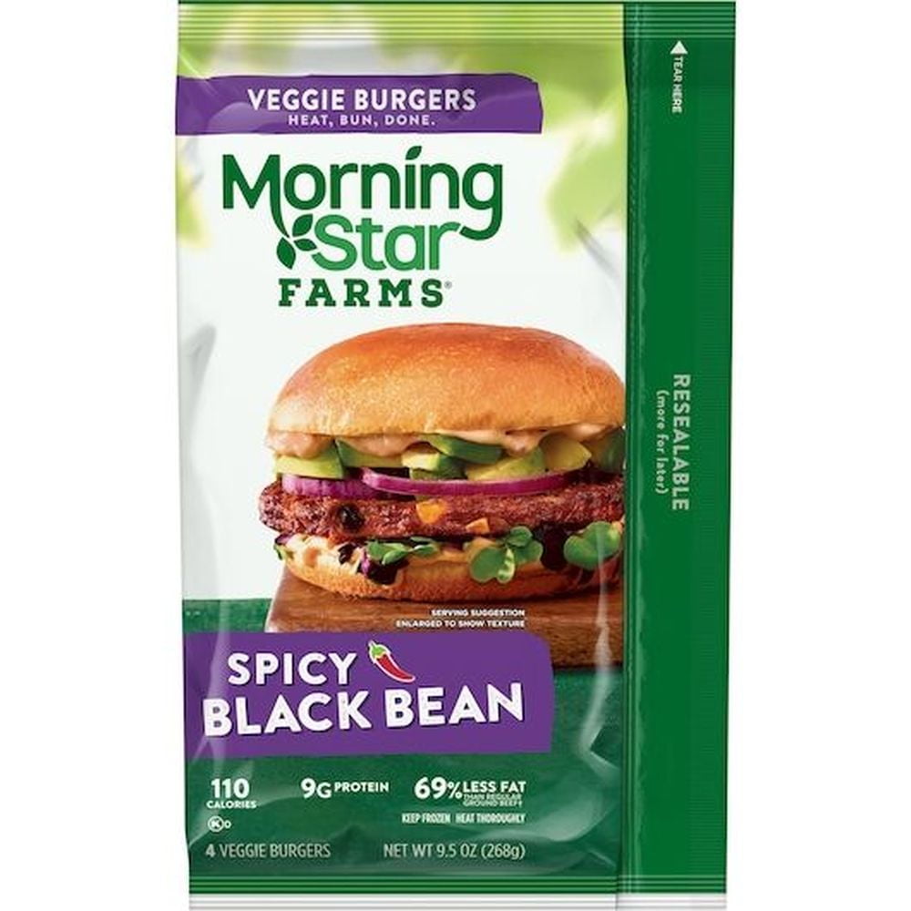 Morningstar Farms Spicy Black Bean Veggie Burgers, 9.5 Ounce 8 per