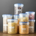 thumbnail image 5 of 3PC Kitchen Storage Box Sealed Food Preservation Plastic Preservation Container Storage, Tank Grains Sealed Can,D,3, 5 of 15