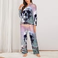 thumbnail image 2 of Yiaed Mist Sunflower Skull Print Pajamas Women's Long Sleeve Sleepwear Soft Button Down Loungewear Pjs Lounge Set Nightwear Womens Pajama Pants-XX-Large, 2 of 7