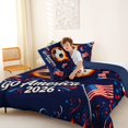 thumbnail image 4 of Manfei Soccer Sports Full Size Comforter Sets,Us Flag Bedding Comforter Set,White Navy,Go American 2026 Print Decor,Navy Blue Reversible,3 Pieces,1 Comforter and 2 Pillowcases, 4 of 7