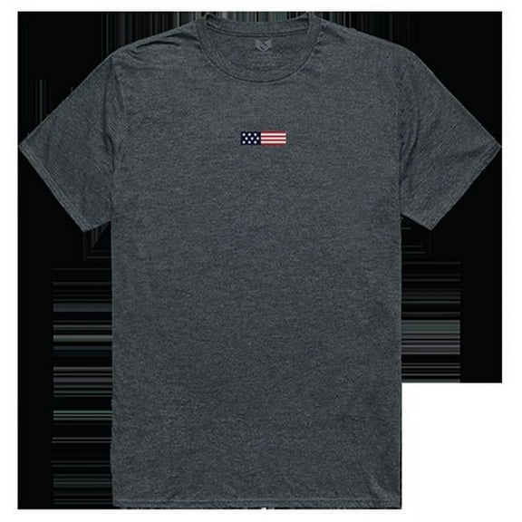 US Flag 1 Relaxed Graphic Tee Shirt, Heather Charcoal - 2XL