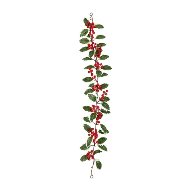 Fleurs de Vigne de Baies Rouges de 100 cm pour Décoration de Maison et des Fêtes avec Feuilles Vertes et Baies
