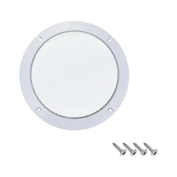 Uxcell 5" Mounting Hole Diagonal Distance Speaker Grill Mesh Decorative Circle Woofer Guard Protective Cover White