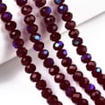 thumbnail image 4 of 10Strand Electroplate Glass Beads Strands Half Rainbow Plated Faceted Rondelle Dark Red 6x5mm Hole: 1mm about 83~85pcs/strand 38~39cm, 4 of 4