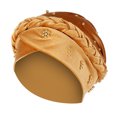 thumbnail image 1 of Women Solid Beading India Hat Muslim Ruffle Cancer Chemo Hat Beanie Wrap Cap, 1 of 9