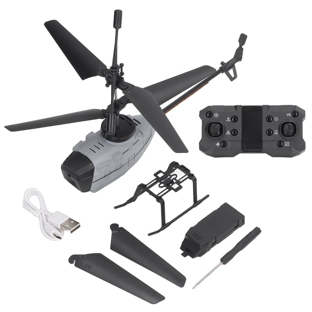 RC Helicóptero Drone 4K Profesional Seis Ejes Cámara HD Helicóptero Detección de Gestos Control Remoto Juguete para Niños Gris 4K Cámara Dual Tipo 1
