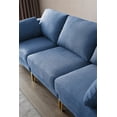 thumbnail image 5 of Convertible Sectional Sofa with Ottoman, 93 Inch Modern L-Shaped Sectional Sofa Couch Set with 2 Pillows and Footrest Comfy Upholstered Accent Sofa with Metal Legs for Living Room Office, Blue, 5 of 7