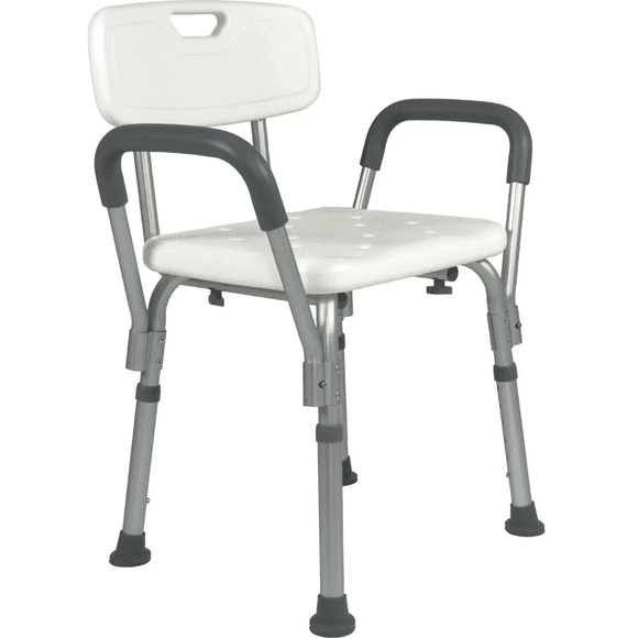Silla Para Ducha Ortopédica de Aluminio, Con Respaldo y Descansa Brazos, Ajustable y Ligera