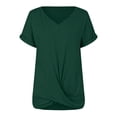 thumbnail image 5 of Holzkary Womens T-Shirts - Short Sleeve Spring Summer Tops Crew Neck Trendy Casual Work Soft Basic Tees for Ladies 2025 Women's Casual Top Short Sleeve Knot Shirts Fit V Neck T Shirt Tops Gn1 S, 5 of 5