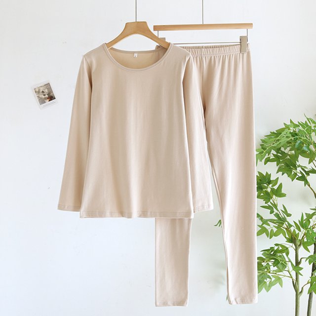 asjyhkr Ensembles de Pyjama pour Femmes Manches Longues Col Rond Chemise Taille Élastique Pantalon Coton Léger Tenues Confortables