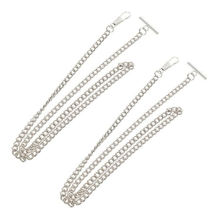 Pocket Watch Chain Silver Pants Accessory 2 Pcs Vest Tank Top for Hanging Quartz Men Decor Decorative Chains