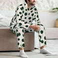 thumbnail image 7 of Balery Abstract Green Polka Dot Pattern Pajama Sets for Men Long Sleeve 2 Piece Sleepwear Loungewear Sets Soft PJ's with Pockets Long Sleeve Comfy Pj Sets-Large, 7 of 7