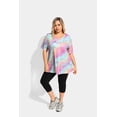 thumbnail image 3 of CASSIE LIZ Womens Plus Size Tops 2X Summer Tie Dye Shirts Leopard V Neck Fashion Short Sleeve Cheetah Tee Loose Fit Tunics Spring Blouses Casual Slit Hem Pullovers 2XL 18W 20W, 3 of 5