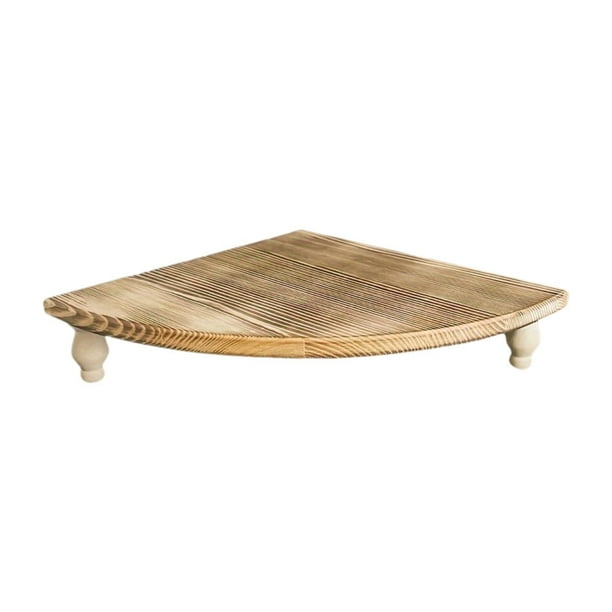 Estante de esquina de madera para mostrador, decoración de cocina, soporte para plantas, organizador rústico para cocina Caramelo